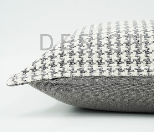 Gray Chequer Modern Sofa Pillows, Large Decorative Throw Pillows, Contemporary Square Modern Throw Pillows for Couch, Abstract Throw Pillow for Interior Design-artworkcanvas