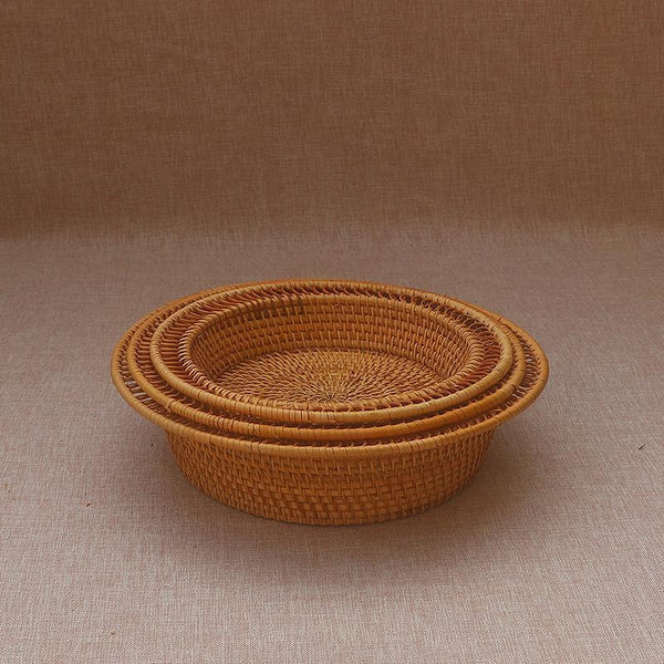 Rattan Small Storage Baskets, Round Storage Basket for Pantry, Kitchen Storage Baskets, Storage Basket for Dining Room-artworkcanvas
