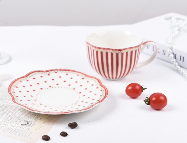 Creative Bone China Porcelain Tea Cup Set, Elegant Modern Ceramic Coffee Cups, Unique Porcelain Cup and Saucer, Afternoon British Tea Cups-artworkcanvas