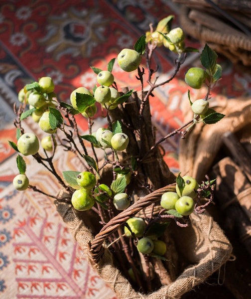 Green Apple Branch, Fruit Branch, Table Centerpiece, Beautiful Modern Flower Arrangement Ideas for Home Decoration, Simple Artificial Floral for Dining Room-artworkcanvas