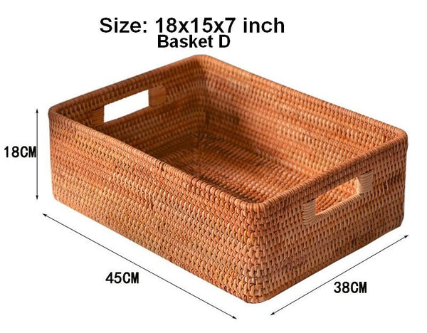 Woven Storage Baskets, Rattan Storage Baskets for Kitchen, Storage Basket for Shelves, Kitchen Storage Basket, Storage Baskets for Bedroom-artworkcanvas