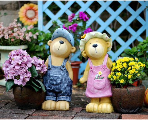 Garden Animal Sculpture Bear Statues, Garden Decor Ideas, Outdoor Garden Decoration, Animal Statues, Garden Ornament, Villa Courtyard Decor-artworkcanvas