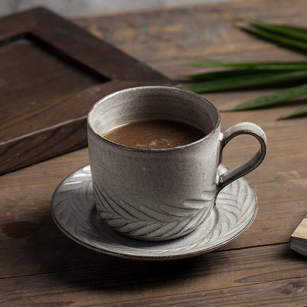 Latte Coffee Cup, Ceramic Coffee Cup, Pottery Coffee Cups, Breakfast Milk Cup, Cappuccino Coffee Mug, Coffee Cup and Saucer Set-artworkcanvas