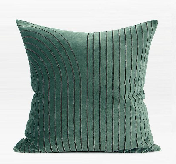 Large Decorative Throw Pillows, Modern Sofa Pillow, Decorative Throw Pillows for Couch, Green Square Pillow for Living Room-artworkcanvas