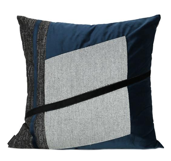 Modern Sofa Pillow, Modern Throw Pillows, Blue Decorative Pillow, Square Pillow, Throw Pillow for Living Room-artworkcanvas