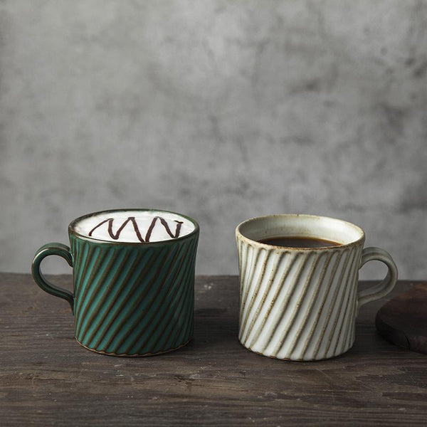 Handmade Pottery Coffee Cup, Cappuccino Coffee Mug, Large Capacity Coffee Cup, Pottery Tea Cup-artworkcanvas