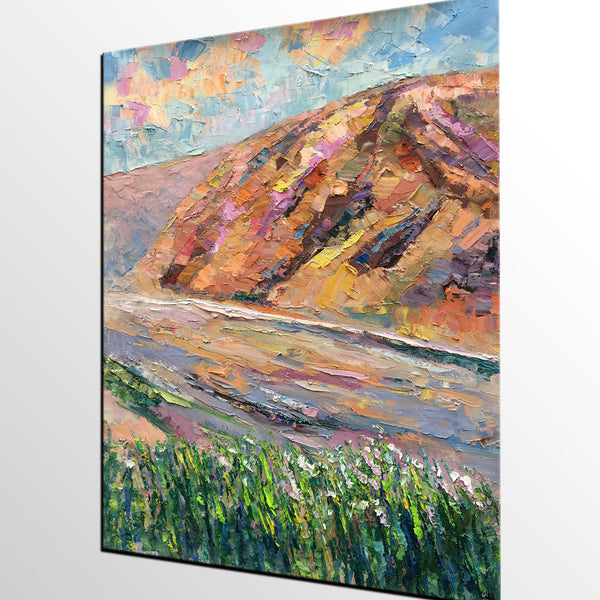 Heavy Texture Painting, Abstract Art, Oil Painting, Landscape Painting, Mountain Painting-artworkcanvas