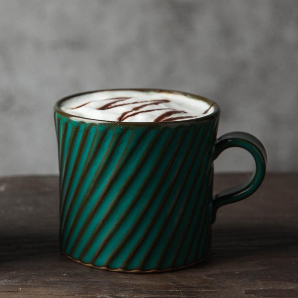 Handmade Pottery Coffee Cup, Cappuccino Coffee Mug, Large Capacity Coffee Cup, Pottery Tea Cup-artworkcanvas