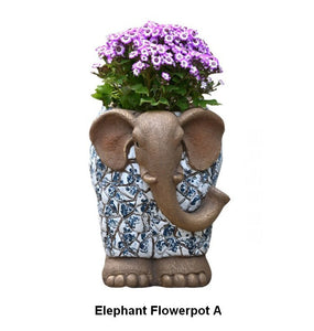 Large Garden Flower Pot, Elephant Flowerpot, Unique Garden Flowerpot, Resin Statue for Garden, Modern Animal Statue for Garden Ornaments, Villa Outdoor Decor Gardening Ideas-artworkcanvas