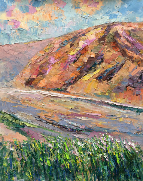 Heavy Texture Painting, Abstract Art, Oil Painting, Landscape Painting, Mountain Painting-artworkcanvas