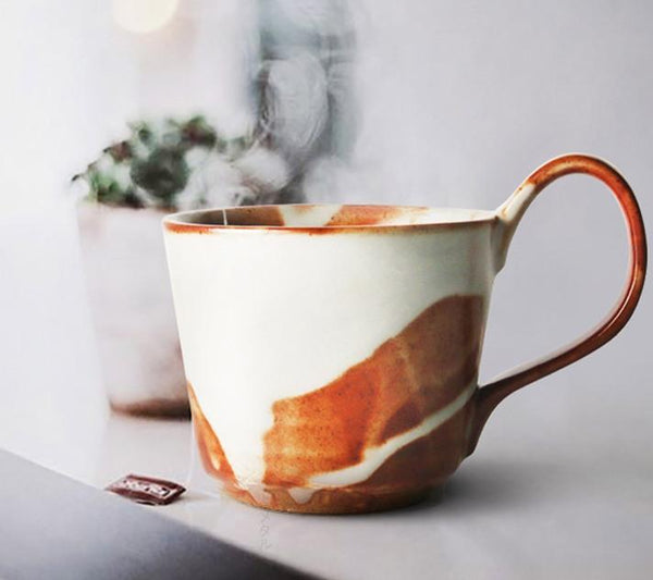 Large Capacity Coffee Cup, Pottery Coffee Mug, Large Handmade Ceramic Coffee Cup, Large Tea Cup-artworkcanvas