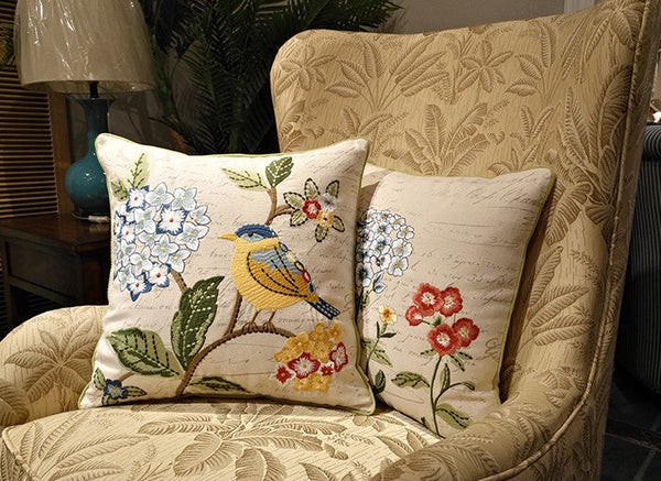 Bird Throw Pillows, Pillows for Farmhouse, Sofa Throw Pillows, Decorative Throw Pillows, Living Room Throw Pillows, Rustic Pillows for Couch-artworkcanvas