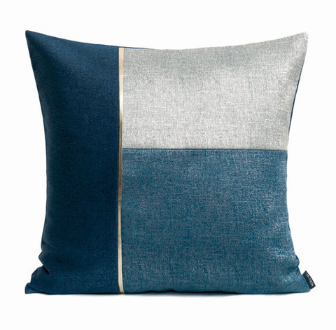 Decorative Modern Sofa Pillows, Blue Modern Throw Pillows, Large Modern Pillows for Living Room, Modern Throw Pillows for Couch-artworkcanvas