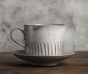 Latte Coffee Cup, Ceramic Coffee Cup, Pottery Coffee Cups, Breakfast Milk Cup, Cappuccino Coffee Mug, Coffee Cup and Saucer Set-artworkcanvas