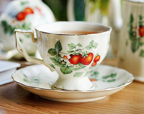 Beautiful British Tea Cups, Bone China Porcelain Tea Cup Set, Traditional English Tea Cups and Saucers, Unique Ceramic Coffee Cups-artworkcanvas
