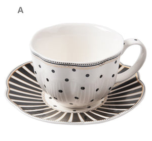 Elegant Modern Ceramic Coffee Cups, Creative Bone China Porcelain Tea Cup Set, Unique Porcelain Cup and Saucer, Afternoon British Tea Cups-artworkcanvas