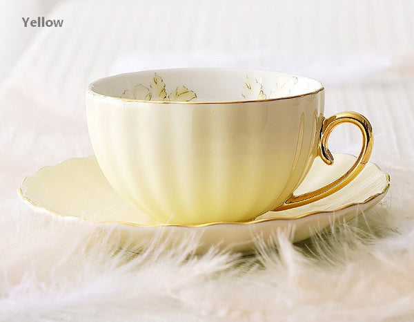Beautiful British Tea Cups, Unique Afternoon Tea Cups and Saucers, Elegant Ceramic Coffee Cups, Royal Bone China Porcelain Tea Cup Set-artworkcanvas
