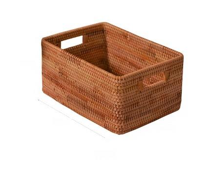 Extra Large Rectangular Storage Basket, Large Storage Baskets for Clothes, Woven Rattan Storage Basket for Shelves, Storage Baskets for Kitchen-artworkcanvas