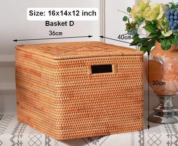 Storage Basket with Lid, Storage Baskets for Toys, Rectangular Storage Basket for Shelves, Storage Baskets for Bathroom, Storage Baskets for Clothes-artworkcanvas