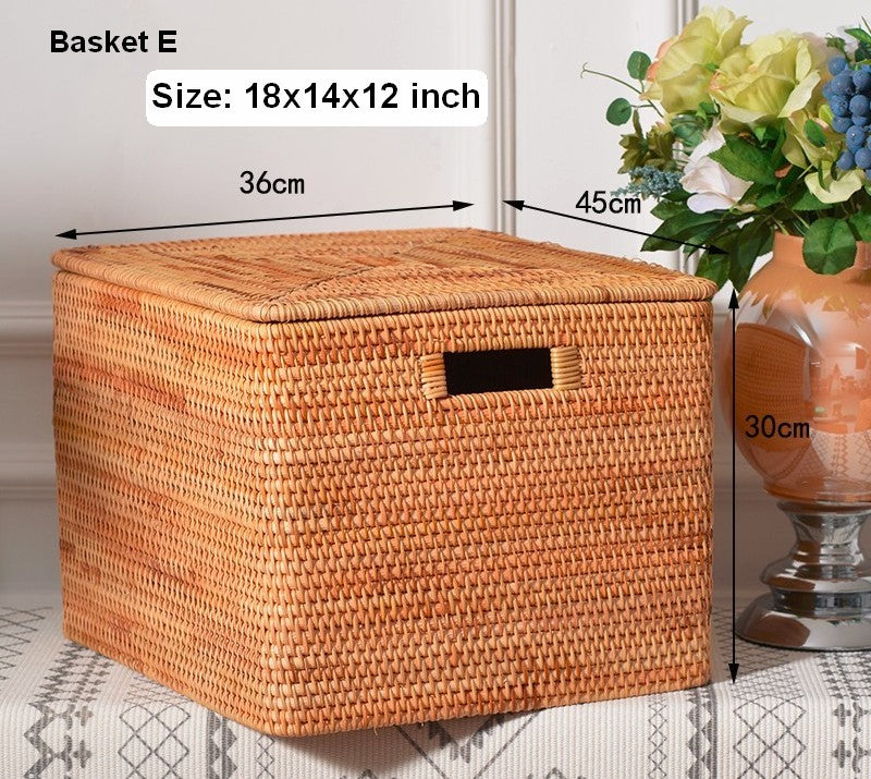 M4DECOR Wicker storage basket, wicker storage baskets for shelves