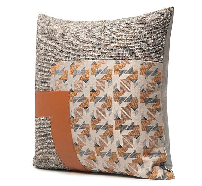 Modern Throw Pillows for Living Room, Large Simple Modern Pillows, Decorative Modern Sofa Pillows, Brown Orange Modern Throw Pillows for Couch-artworkcanvas
