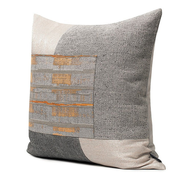 Large Gray Modern Pillows, Modern Simple Throw Pillows, Decorative Modern Sofa Pillows, Modern Throw Pillows for Couch-artworkcanvas