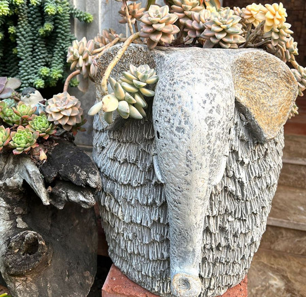 Elephant Flower Pot, Modern Animal Statue for Garden Ornaments, Large Elephant Flowerpot, Resin Statue for Garden, Villa Outdoor Decor Gardening Ideas-artworkcanvas