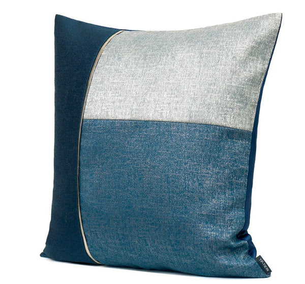 Decorative Modern Sofa Pillows, Blue Modern Throw Pillows, Large Modern Pillows for Living Room, Modern Throw Pillows for Couch-artworkcanvas