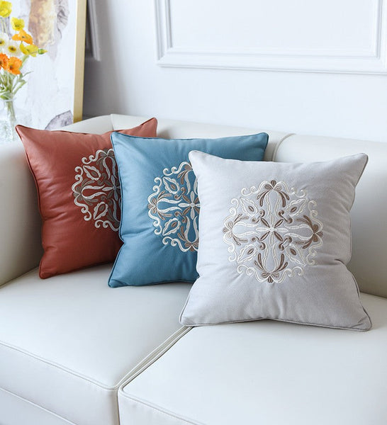 Flower Pattern Decorative Throw Pillows, Modern Sofa Pillows, Contemporary Throw Pillows, Large Decorative Pillows for Living Room-artworkcanvas