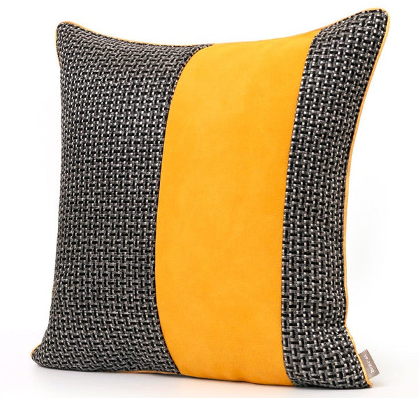 Large Black Yellow Modern Pillows, Modern Throw Pillows for Couch, Decorative Modern Sofa Pillows, Modern Simple Throw Pillows for Living Room-artworkcanvas
