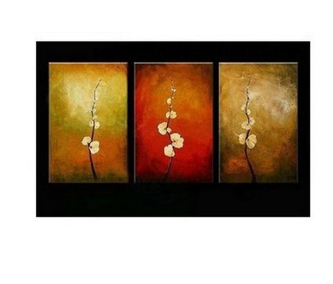 Flower Painting, Floral Art, Abstract Oil Painting, Living Room Art, Modern Art, 3 Piece Wall Art, Abstract Painting, Acrylic Art-artworkcanvas