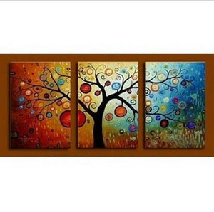 Abstract Art, Tree of Life Painting, Canvas Painting, 3 Piece Wall Art, Modern Artwork, Abstract Painting-artworkcanvas