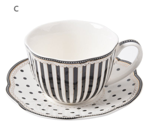 Creative Bone China Porcelain Tea Cup Set, Elegant Modern Ceramic Coffee Cups, Unique Porcelain Cup and Saucer, Afternoon British Tea Cups-artworkcanvas
