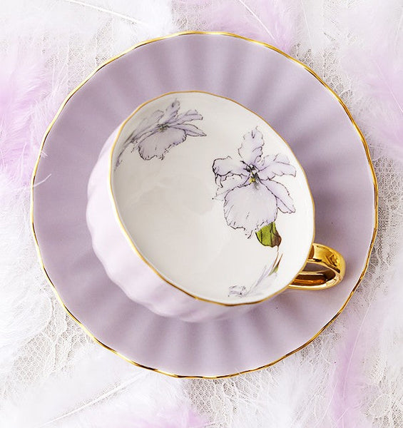 Beautiful British Tea Cups, Unique Afternoon Tea Cups and Saucers, Elegant Ceramic Coffee Cups, Royal Bone China Porcelain Tea Cup Set-artworkcanvas