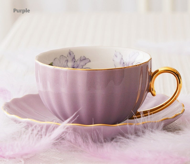 Beautiful British Tea Cups, Unique Afternoon Tea Cups and Saucers, Elegant Ceramic Coffee Cups, Royal Bone China Porcelain Tea Cup Set-artworkcanvas