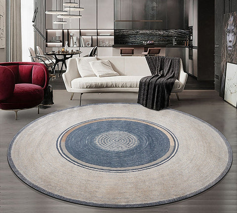 Abstract Contemporary Round Rugs, Geometric Modern Rugs for Bedroom, Modern Rugs for Dining Room, Modern Area Rugs under Coffee Table-artworkcanvas