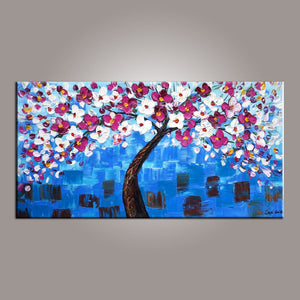 Flower Tree Painting, Abstract Art Painting, Painting on Sale, Canvas Wall Art, Dining Room Wall Art, Canvas Art, Modern Art, Contemporary Art-artworkcanvas