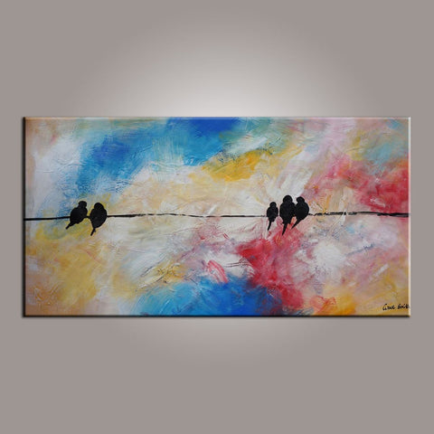 Modern Art, Abstract Art, Love Birds Painting, Painting for Sale, Contemporary Art, Flower Art, Abstract Art, Living Room Wall Art, Canvas Art-artworkcanvas