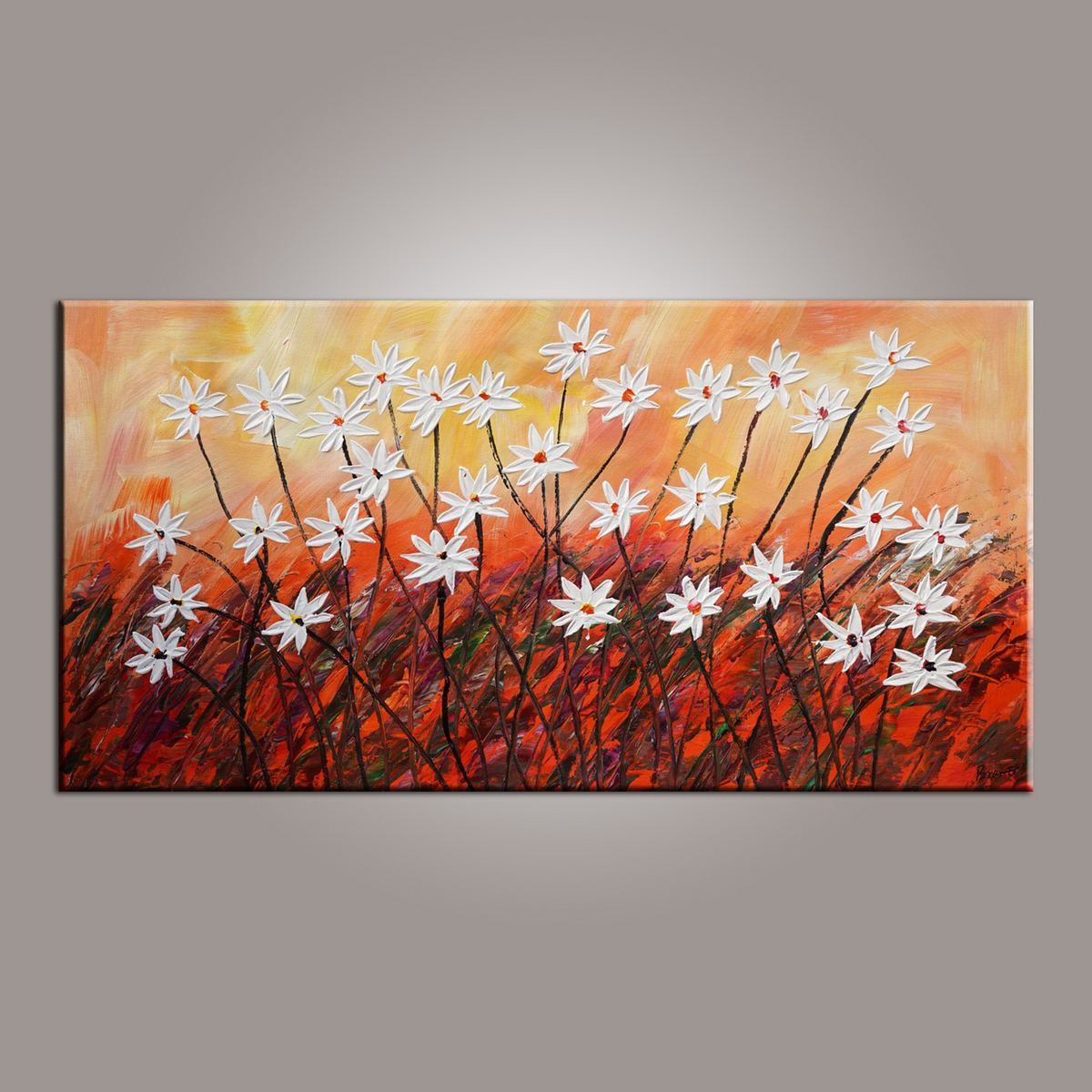 Flower Art, Abstract Art Painting, Acrylic Painting, Wall Painting, Canvas Wall Art, Bedroom Wall Art, Canvas Art, Modern Art, Contemporary Art-artworkcanvas