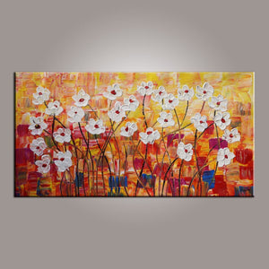 Canvas Wall Art, Painting for Sale, Flower Art, Spring Flower Painting, Abstract Art Painting, Bedroom Wall Art, Canvas Art, Modern Art, Contemporary Art-artworkcanvas