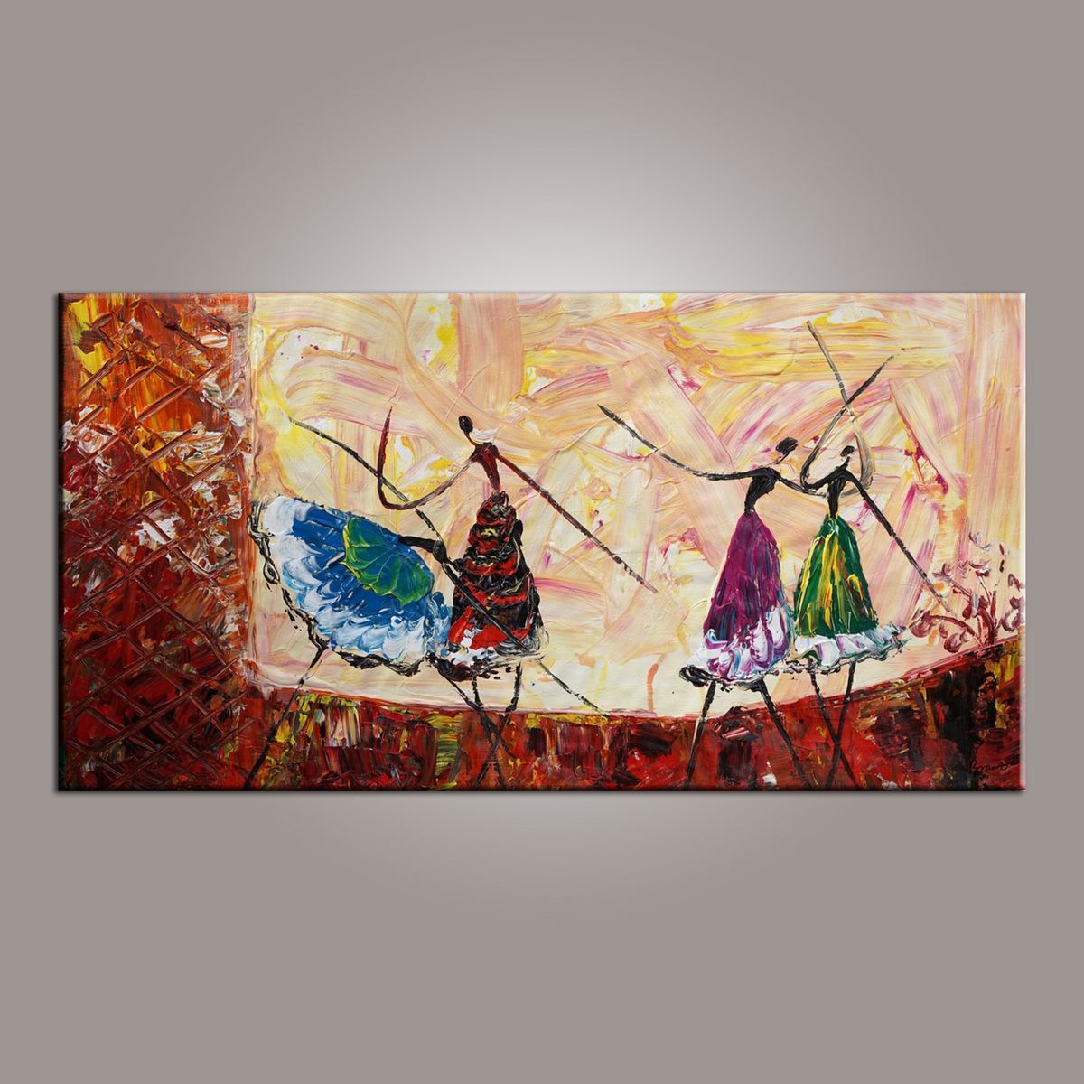 Abstract Painting, Ballet Dancer Art, Canvas Painting, Abstract Art, Hand Painted Art, Bedroom Wall Art-artworkcanvas