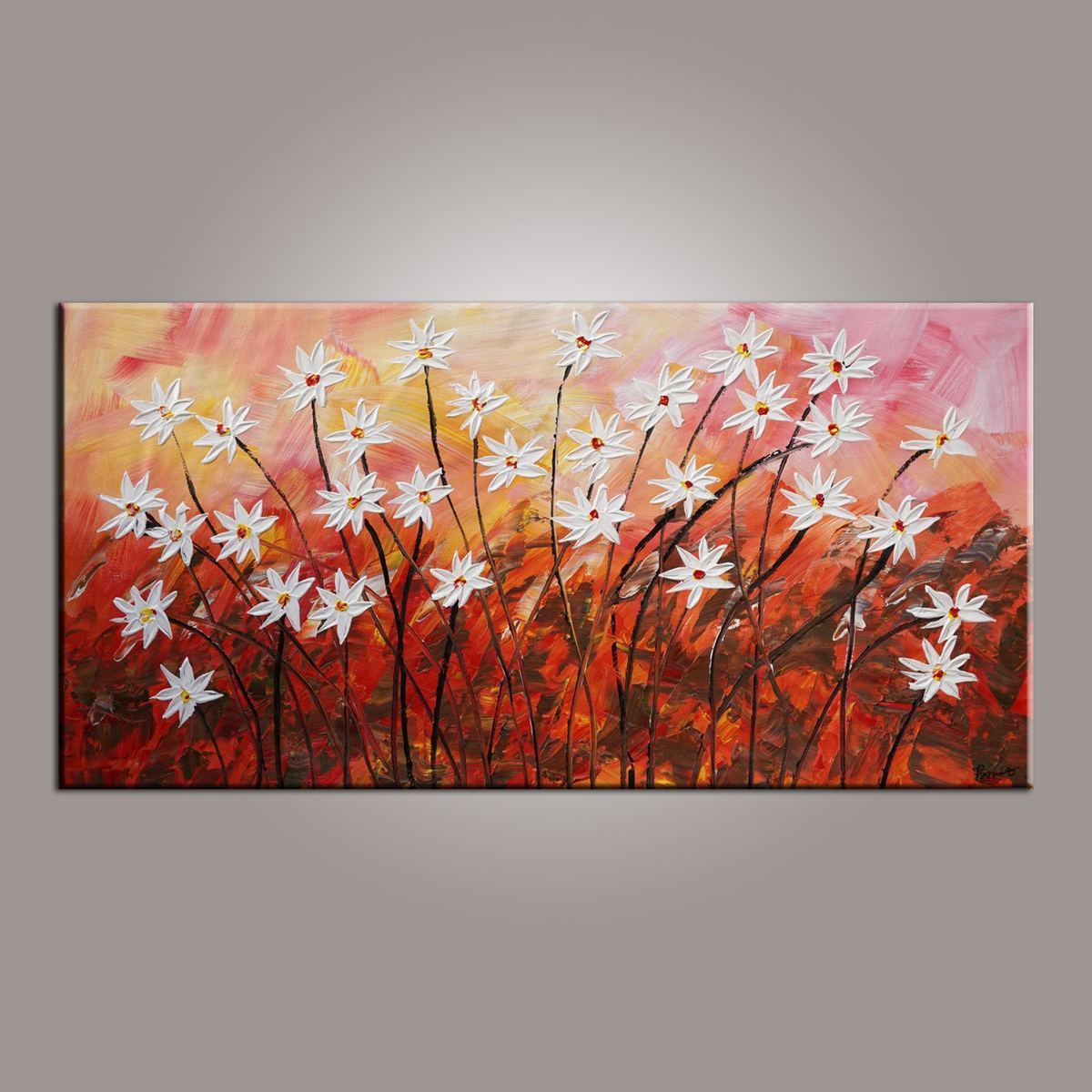 Wall Painting, Canvas Wall Art, Flower Art, Abstract Art Painting, Acrylic Painting, Bedroom Wall Art, Canvas Art, Modern Art, Contemporary Art-artworkcanvas