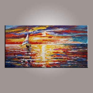 Modern Art, Contemporary Art, Boat Painting, Art Painting, Abstract Art, Abstract Art Painting, Living Room Wall Art, Canvas Art-artworkcanvas