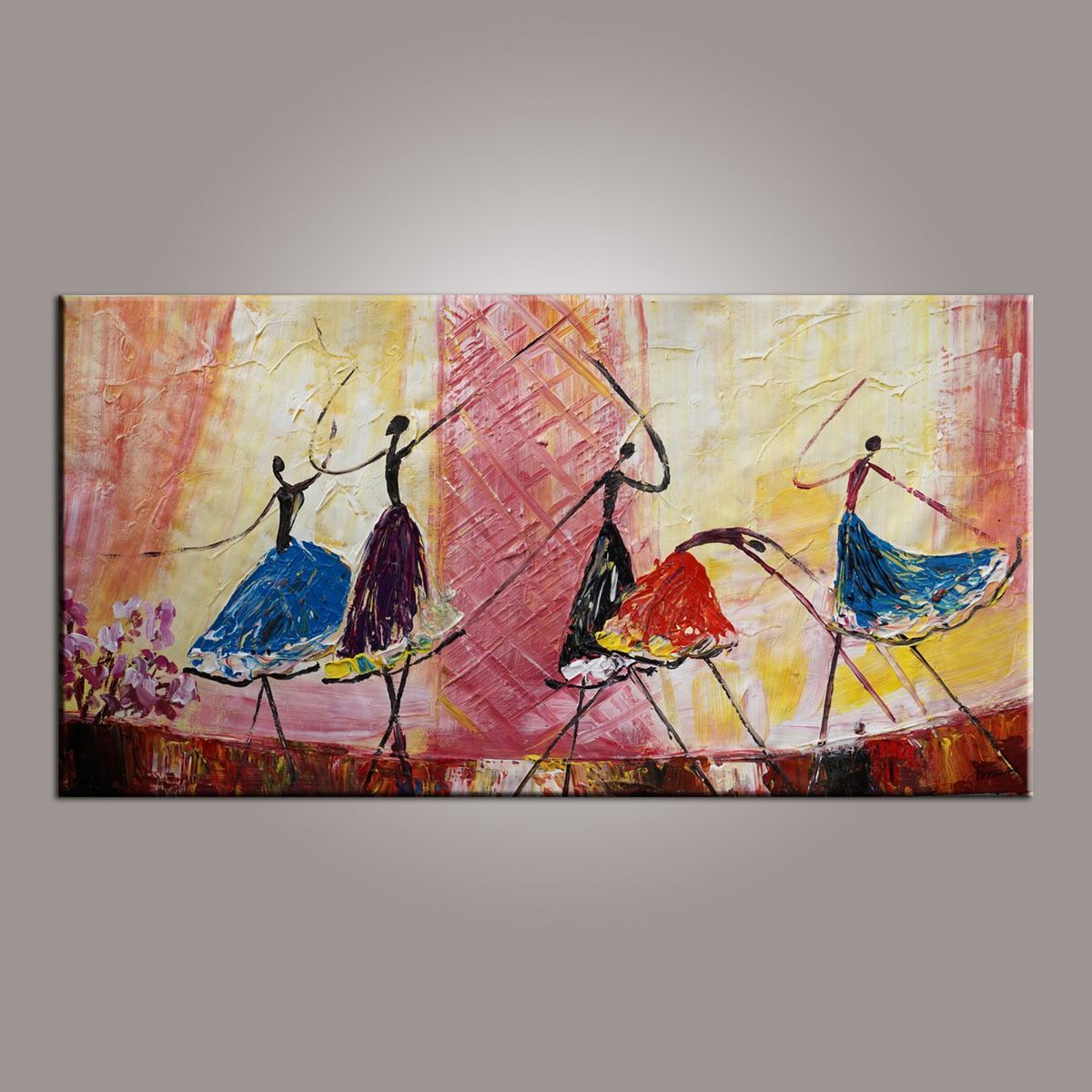 Ballet Dancer Art, Canvas Painting, Abstract Painting, Large Art, Abstract Art, Hand Painted Art, Bedroom Wall Art-artworkcanvas