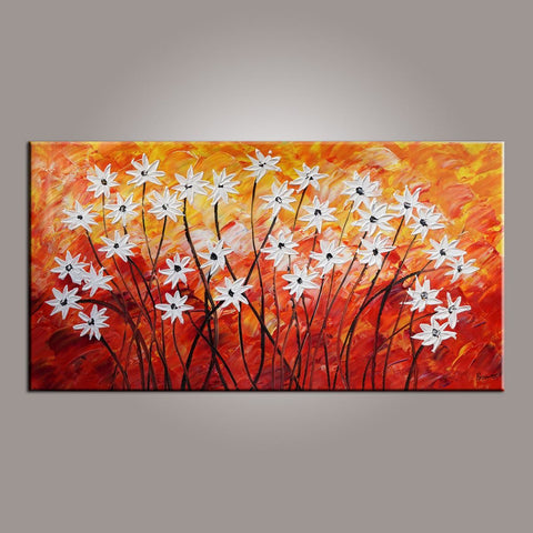 Canvas Wall Art, Flower Art, Abstract Art Painting, Acrylic Painting, Bedroom Wall Art, Canvas Art, Modern Art, Contemporary Art-artworkcanvas