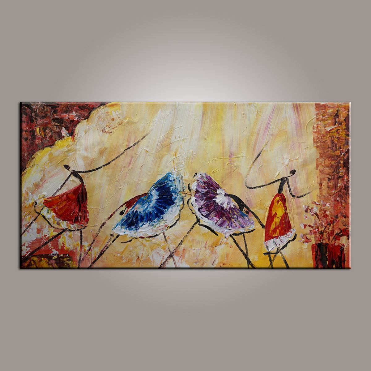 Ballet Dancer Art, Canvas Painting, Abstract Wall Art, Wall Hanging, Bedroom Wall Art, Modern Art, Painting for Sale-artworkcanvas