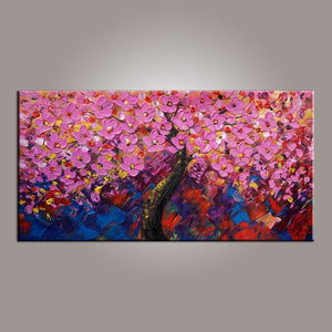 Painting for Sale, Tree Painting, Abstract Art Painting, Flower Oil Painting, Canvas Wall Art, Bedroom Wall Art, Canvas Art, Modern Art, Contemporary Art-artworkcanvas