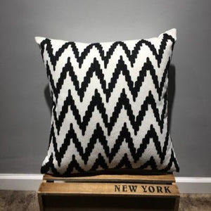 Geometric Cotton Pillow Cover, Decorative Throw Pillows, Modern Sofa Pillows, Black Throw Pillows, Yellow Decorative Pillows-artworkcanvas