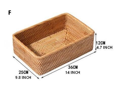 Woven Rectangular Basket for Shelves, Rattan Storage Basket, Storage Baskets for Bathroom, Woven Baskets for Living Room-artworkcanvas