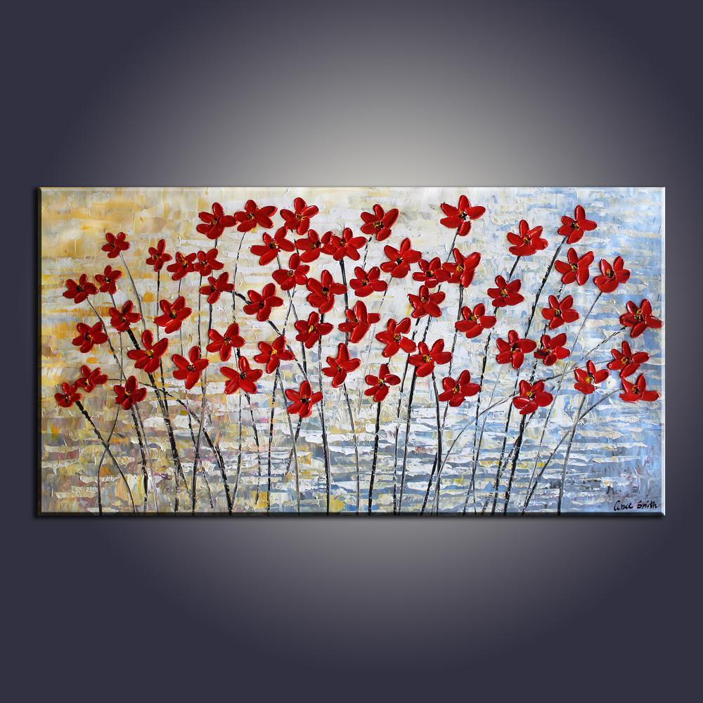 Art Painting, Flower Art, Contemporary Art, Modern Art, Abstract Art Painting, Canvas Wall Art, Living Room Wall Art, Canvas Art-artworkcanvas